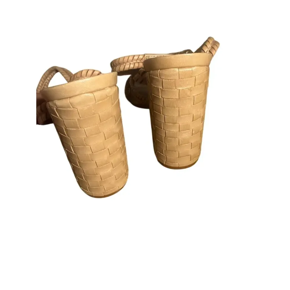 Schutz Kareena Nappa Leather Heels in Natural Women’s Sz. 8